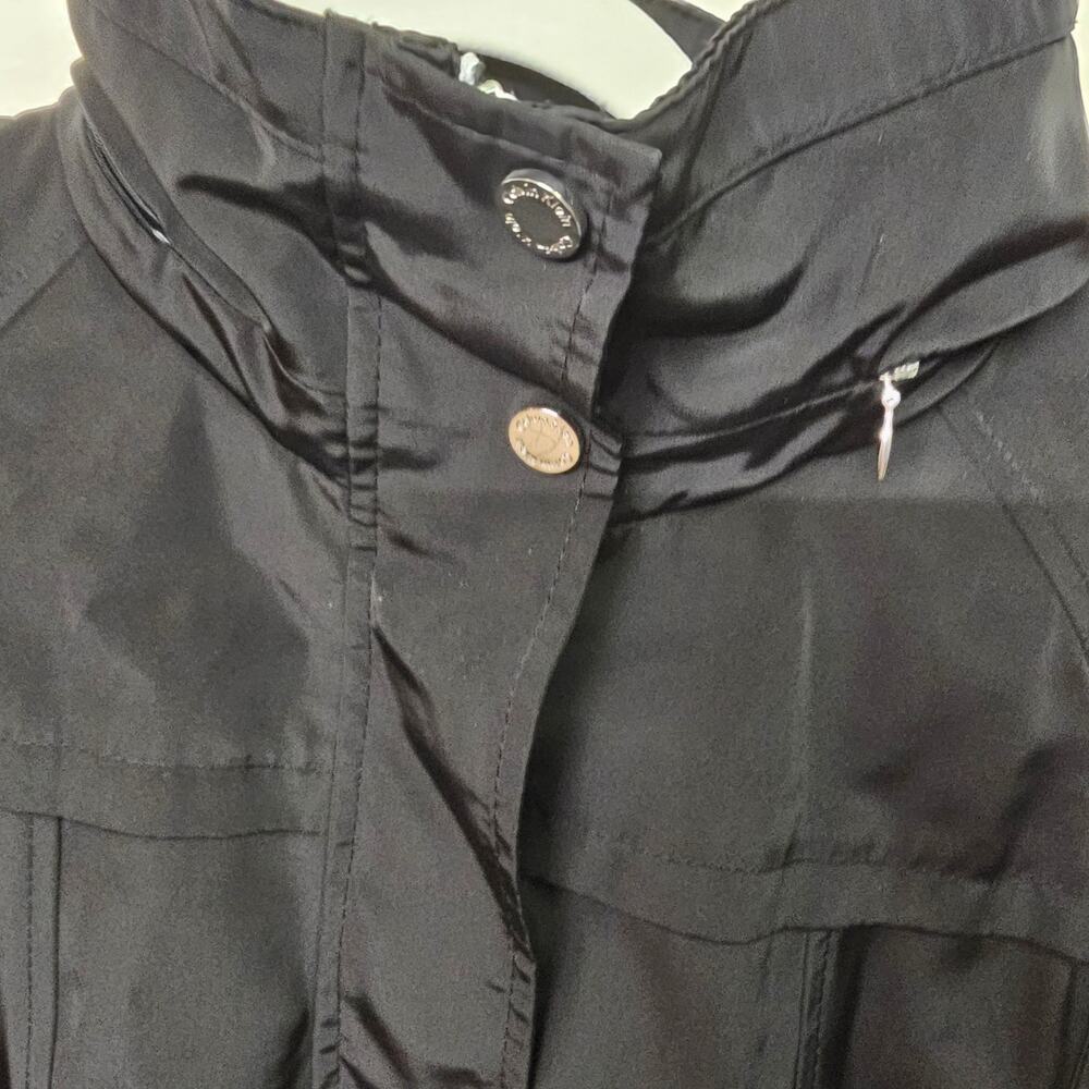 CALVIN KLEIN HOODED PACKABLE ANORAK JACKET WOMENS WATER RESISTANT BLACK SIZE M - Picture 8 of 12